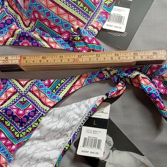 Bathing Suit Marilyn Monroe Swimwear TWO Piece BIKINI MULTICOLOR NEW LARGE - Picture 2 of 5
